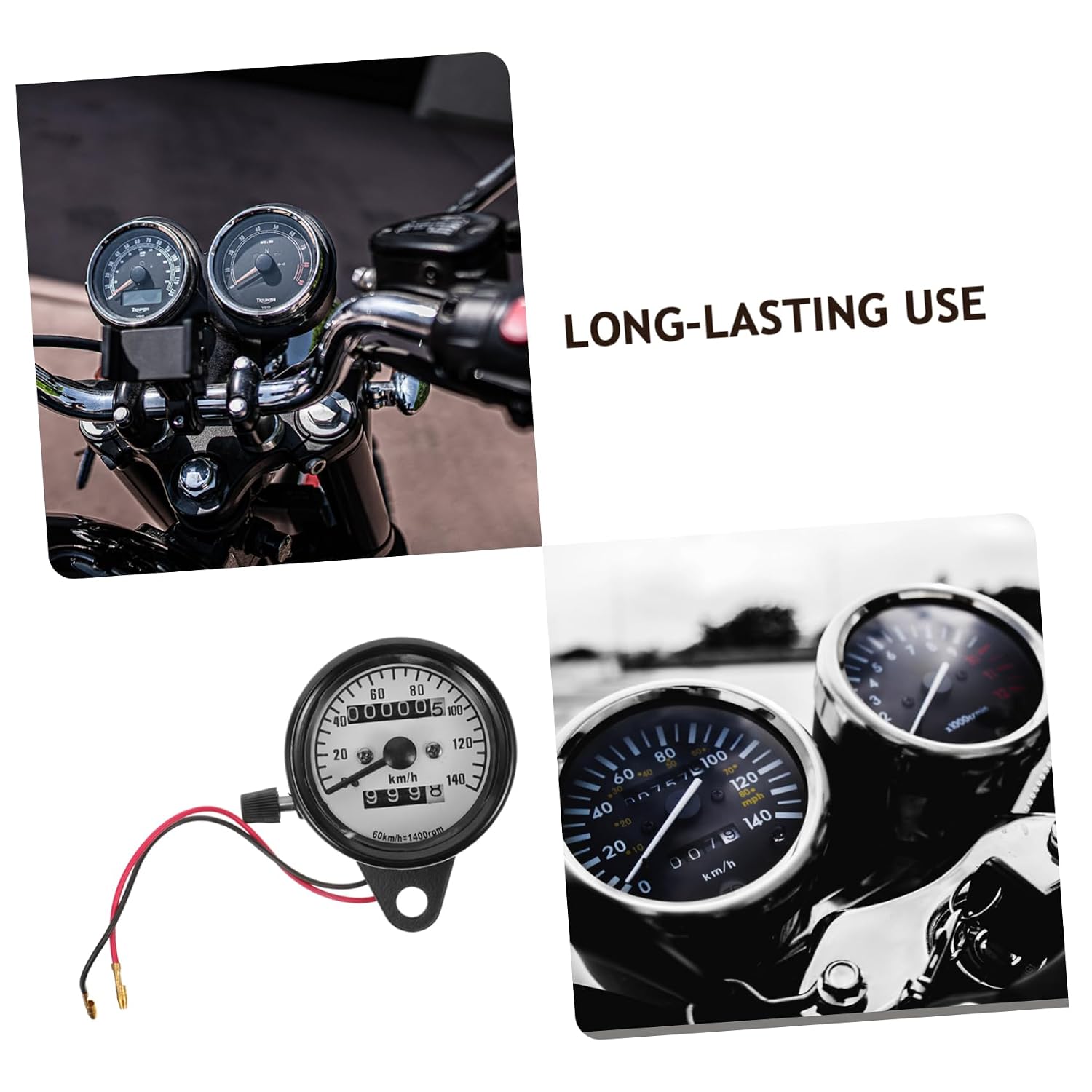Motorcycle Modified Dual Odometer Powersports Speedometer Mileage Gauge