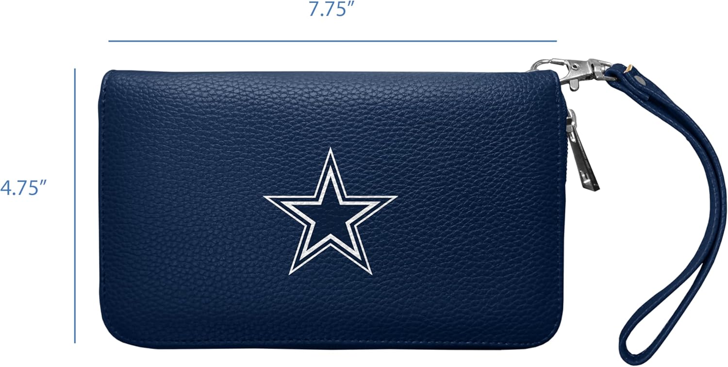 Littlearth NFL Dallas Cowboys Zip Organizer Wallet, Team Color, 4” x 7.5" x 1”