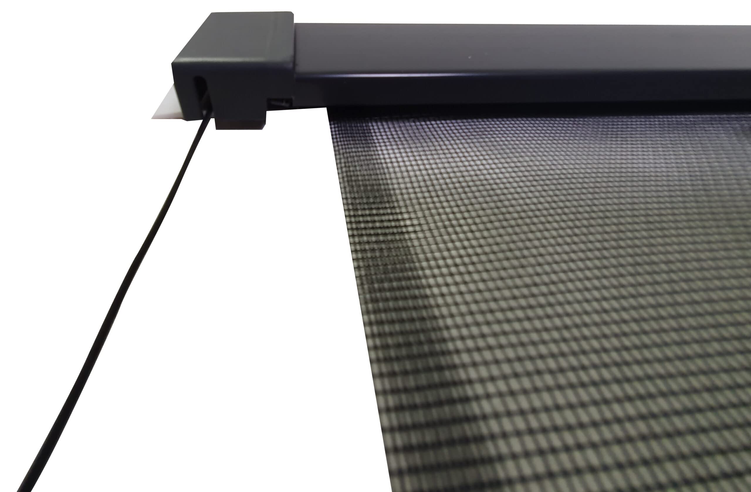 APANA - Premium Fiberglas Lamellenvorhang mit Seilzugsystem in der Farbe schwarz - Insektenschutz zum Zuschneiden für Türen bis 114cm x 220cm