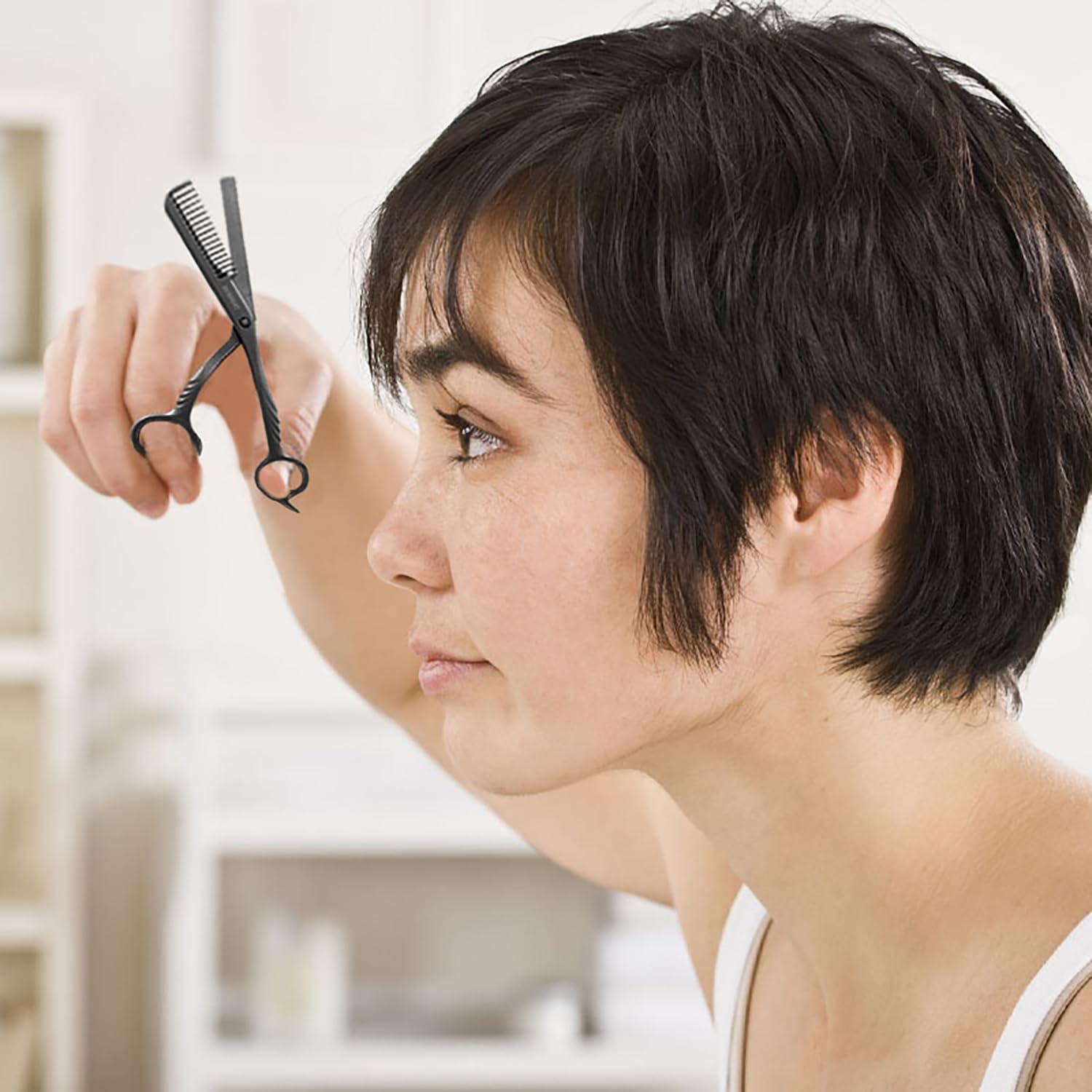 Eyebrow Trimming Scissors with Combs, Eyebrow Cutter Hair Removal Eyebrow Scissors,Eye brow razors, Eyebrow trimmer for women,Gifts For Men Women Stocking Stuffers (Black)