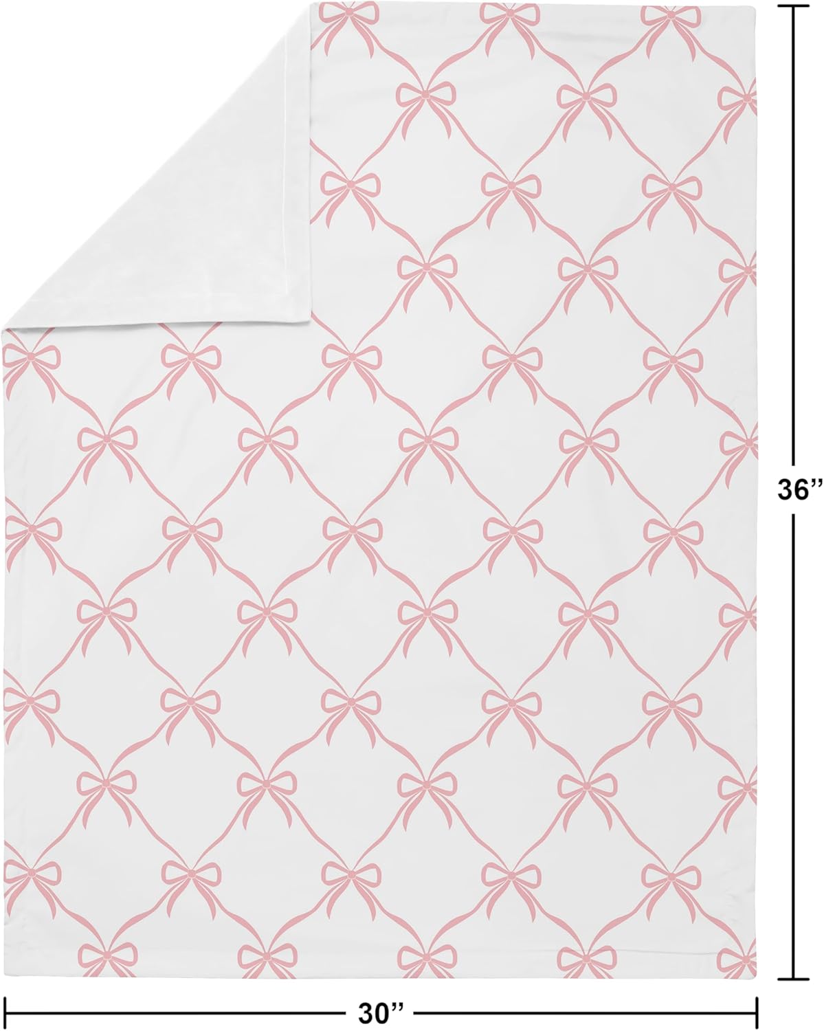 Sweet Jojo Designs Soft Baby Blanket (Pink Bows) for Girls, Infant, Newborns, Toddler 30x36in - Stroller Swaddle Security Receiving Blankets Minky (Bow, Ballerina, Ballet Dancer, Princess Collection)