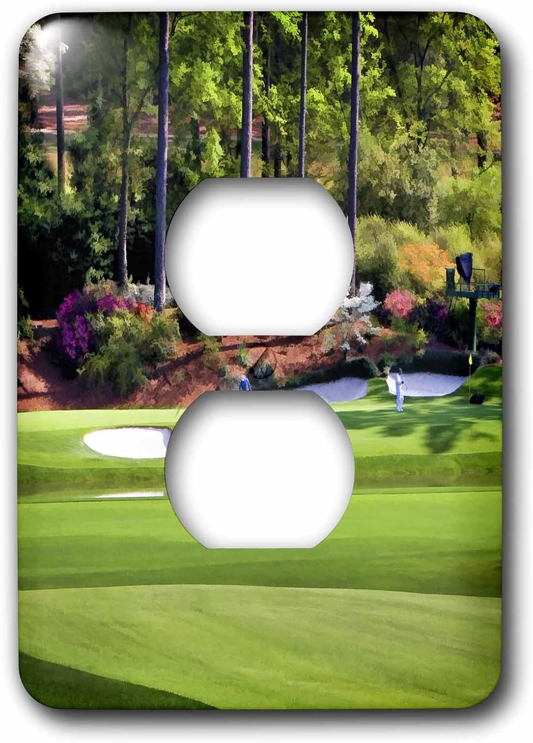 3dRose LLC lsp_53829_6 Amen Corner in Augusta Georgia, Golfers on Bridge, 2 Plug Outlet Cover