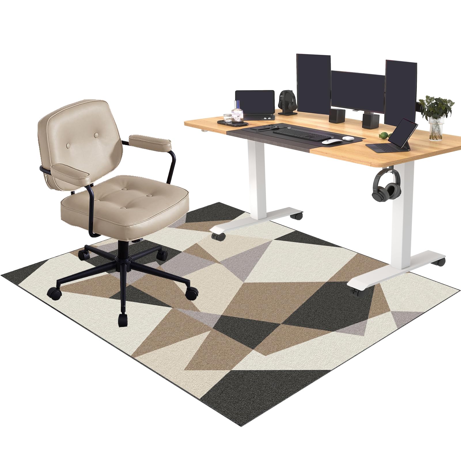 CCTSA 160 x 200 cm Office Chair Mat for Carpeted and Hardwood Floor, Gaming Chair Mat, Carpet Protector Chair Mat Non-Slip, Multi-Purpose Computer Desk Chair Mat Large, Floor Protector Mat for Carpet