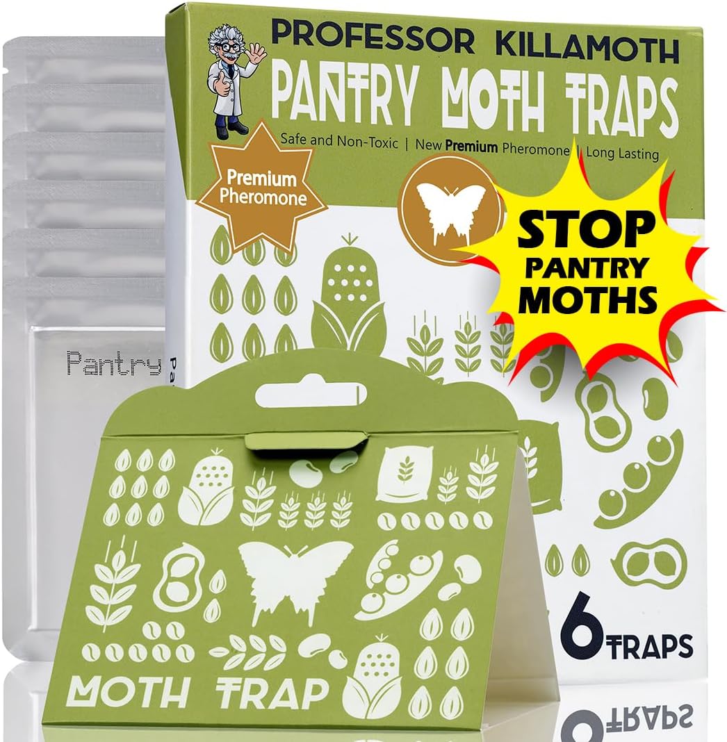 Professor Killamoth Pantry Moth Traps 6 Pack | Child and Pet Safe | No Insecticides | Premium Attractant