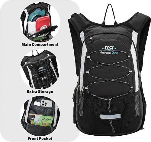 Vista 2 de Mochila de hidratación aislada de 15 litros con bolsa de agua de 2 litros, mochila ligera de senderismo para mujeres y hombres, mochila