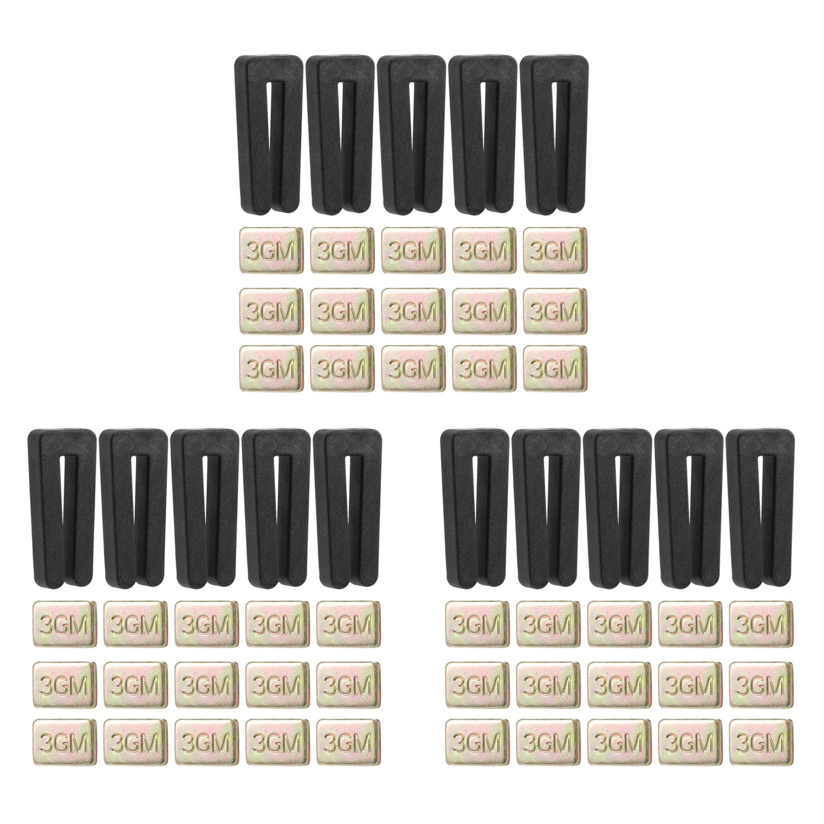 Jnchdghwa Black& Gold 60Pcs Ceiling Fan Blade Balancing Kit, 15Pcs Resilient Fan Balance Clips And 45Pcs Metal Self-Adhesive 3G Weight