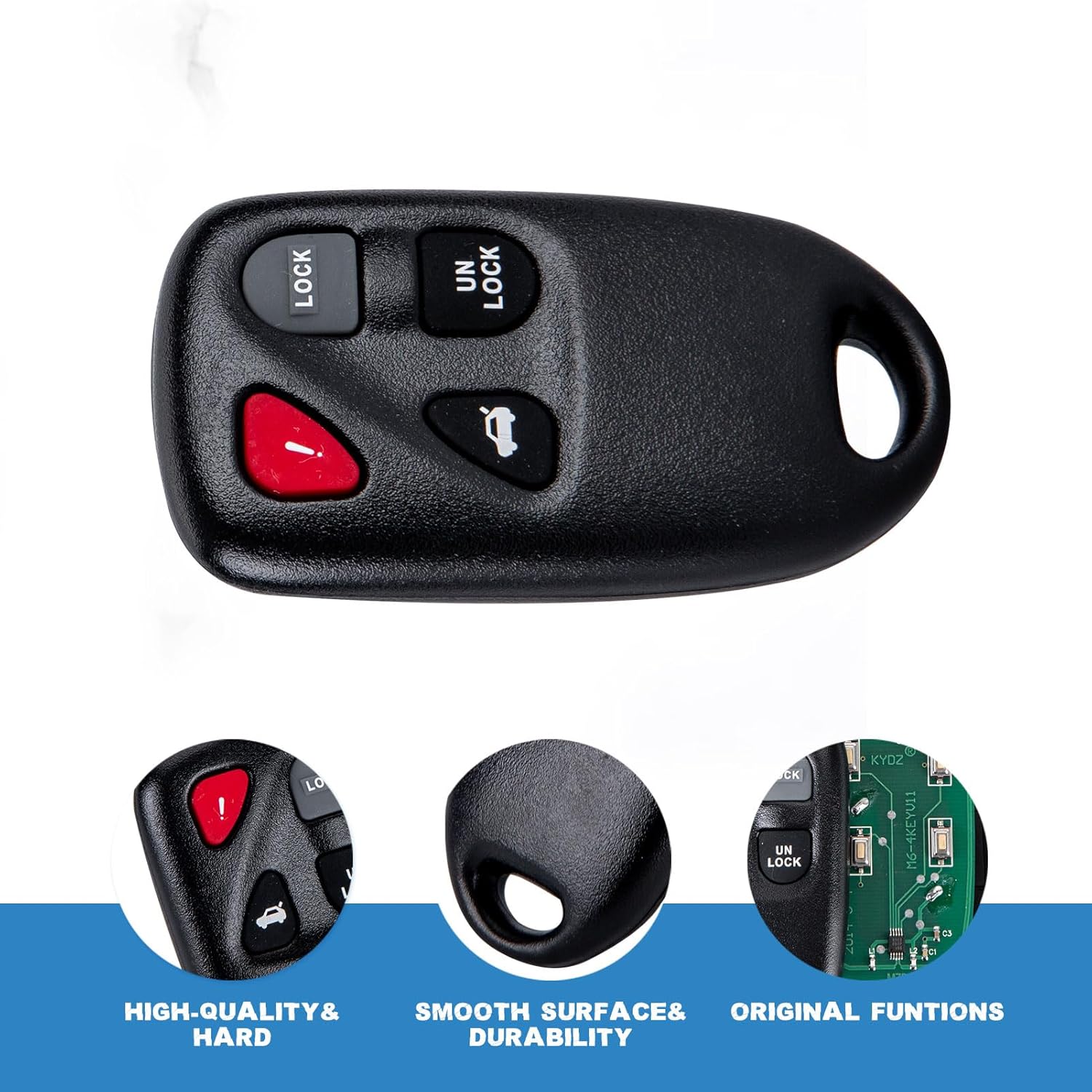 Car Key Fob 4 BTN Replacment for 2003-2005 Mazzda 6 KPU41805 4238A-12076 (2)