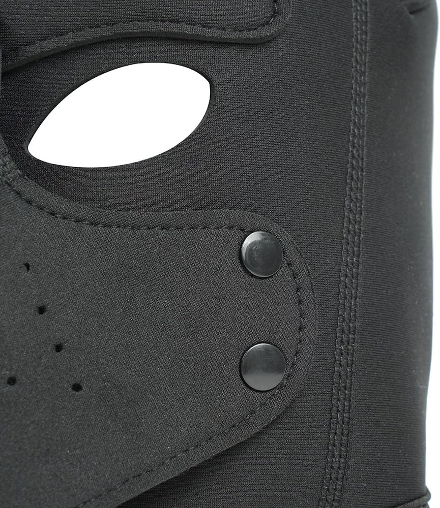 Neoprene Puppy Mask - Dog Hood with Detachable Muzzle - Adjustable Cosplay Headgear for Role Play & Party