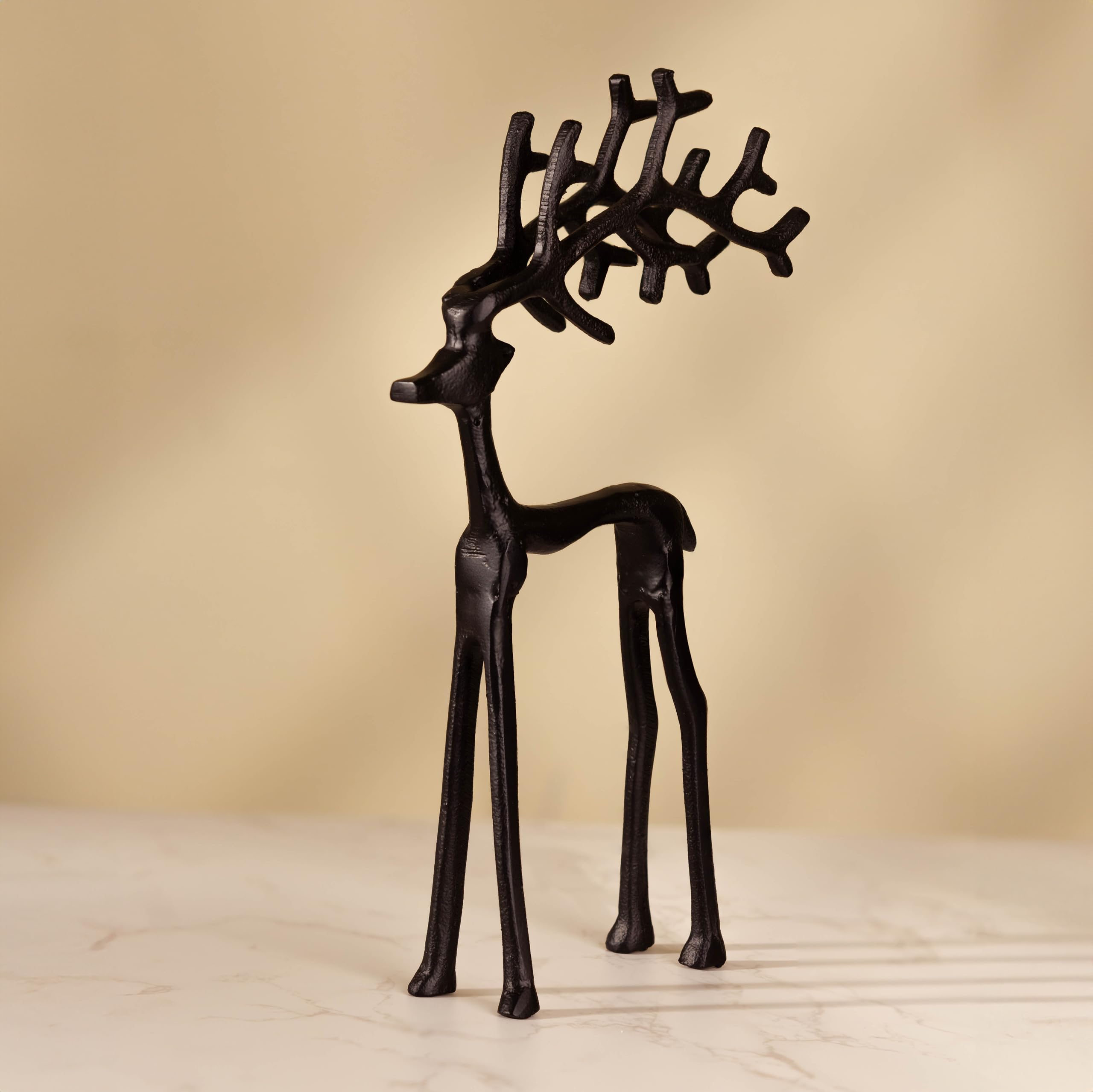 Marco Paul Black Reindeer Ornament – 30 cm Freestanding Metal Deer