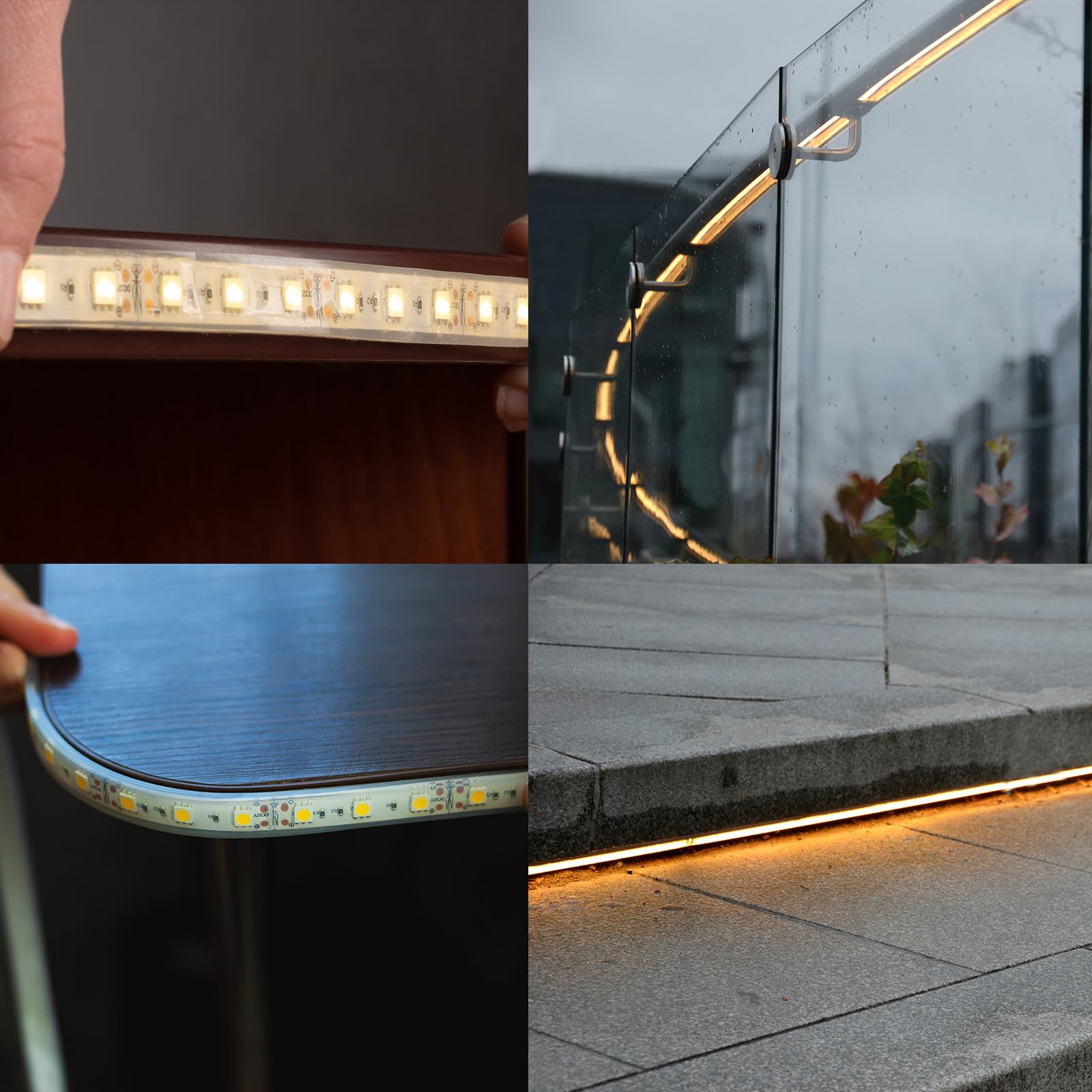 PATIKIL Tappi Di Chiusura In Silicone Per Strisce LED 5050 – 40 Pezzi, Impermeabili IP67, 2 Stili (Senza Foro E 4 Fori), Adatti Per Strisce Larghe 10mm