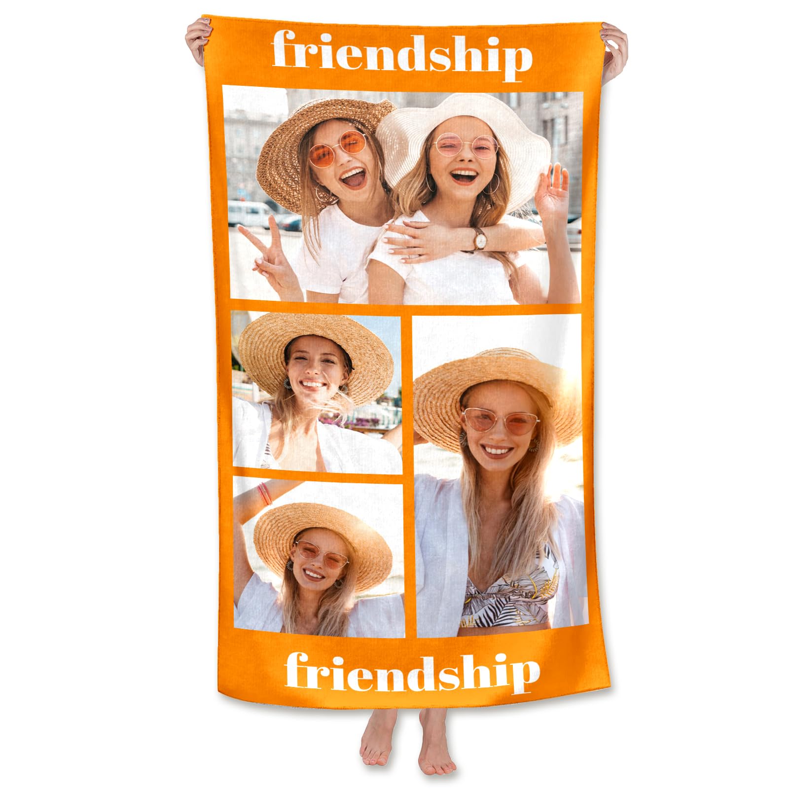 LMQJDZ Personalised Photo Beach Towel,Custom Beach Towel，Quick-drying beach towel with pictures and text, Perfect for Travel,Swimming, Camping, -50 * 100cm