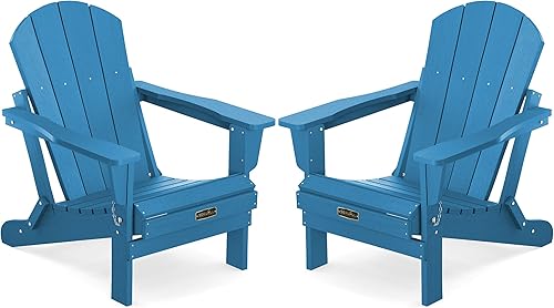 Vista 75 de SERWALL - Silla plegable Adirondack para patio, jardín, exterior, resistente a la intemperie, sillas para hoguera, color naranja Albaricoque