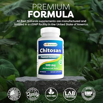 Best Naturals Chitosan 500 mg 120 Tablets (Pack of 3)