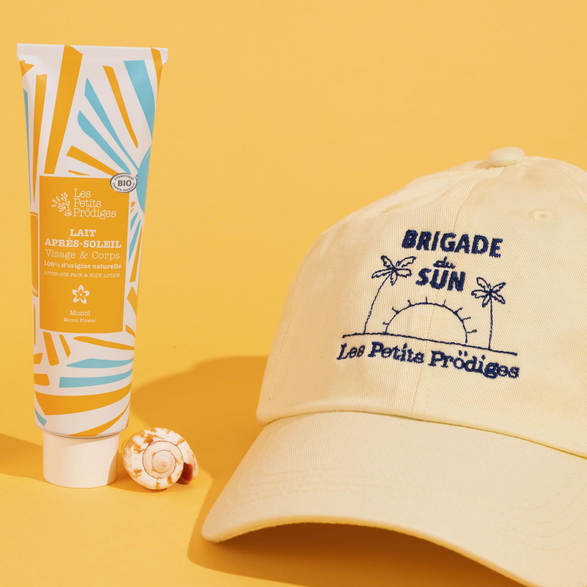 LES PETITS PRODIGES Lait Après Soleil Visage & Corps - Senteur Monoï - 100% Naturel, Bio, Hydrate, Apaise, Rafraîchit, au jus d'Aloe Vera - Tube en Aluminium recyclable - Fabriqué en France - 100ml