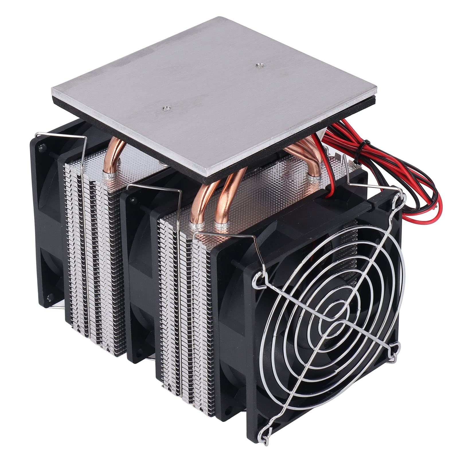 Wakects Półprzewodnikowy Układ Chłodniczy, Termoelektryczna Chłodnica 12V 120W z Mosiądzu ze Stopu Aluminium ABS, Duży Blok Chłodzący, Przenoszenie Ciepła z Rurki Mosiężnej, do Samodzielnego