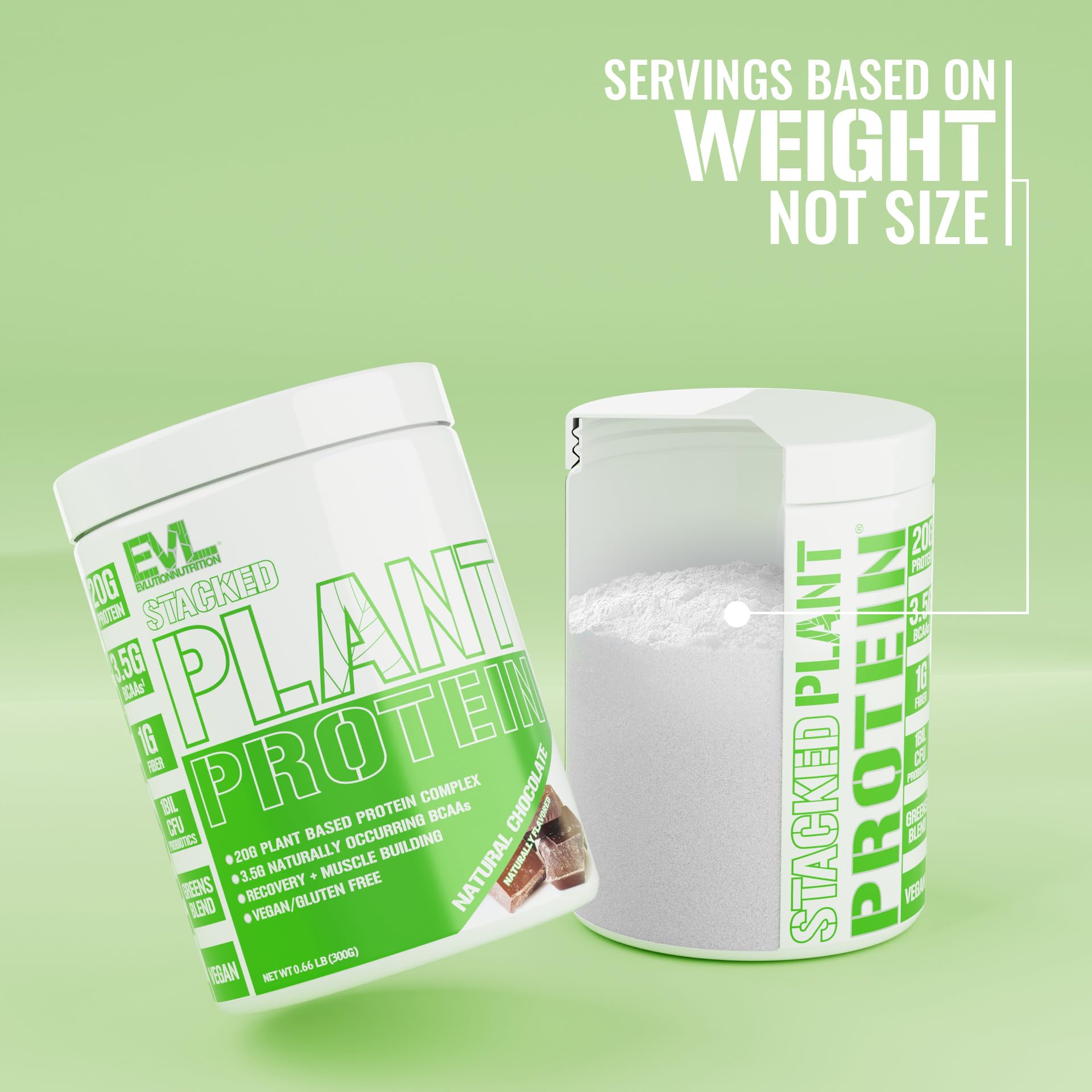 Evlution EVL Stacked Plant Protein Powder - 300g - Natural Chocolate — Amazon image 3