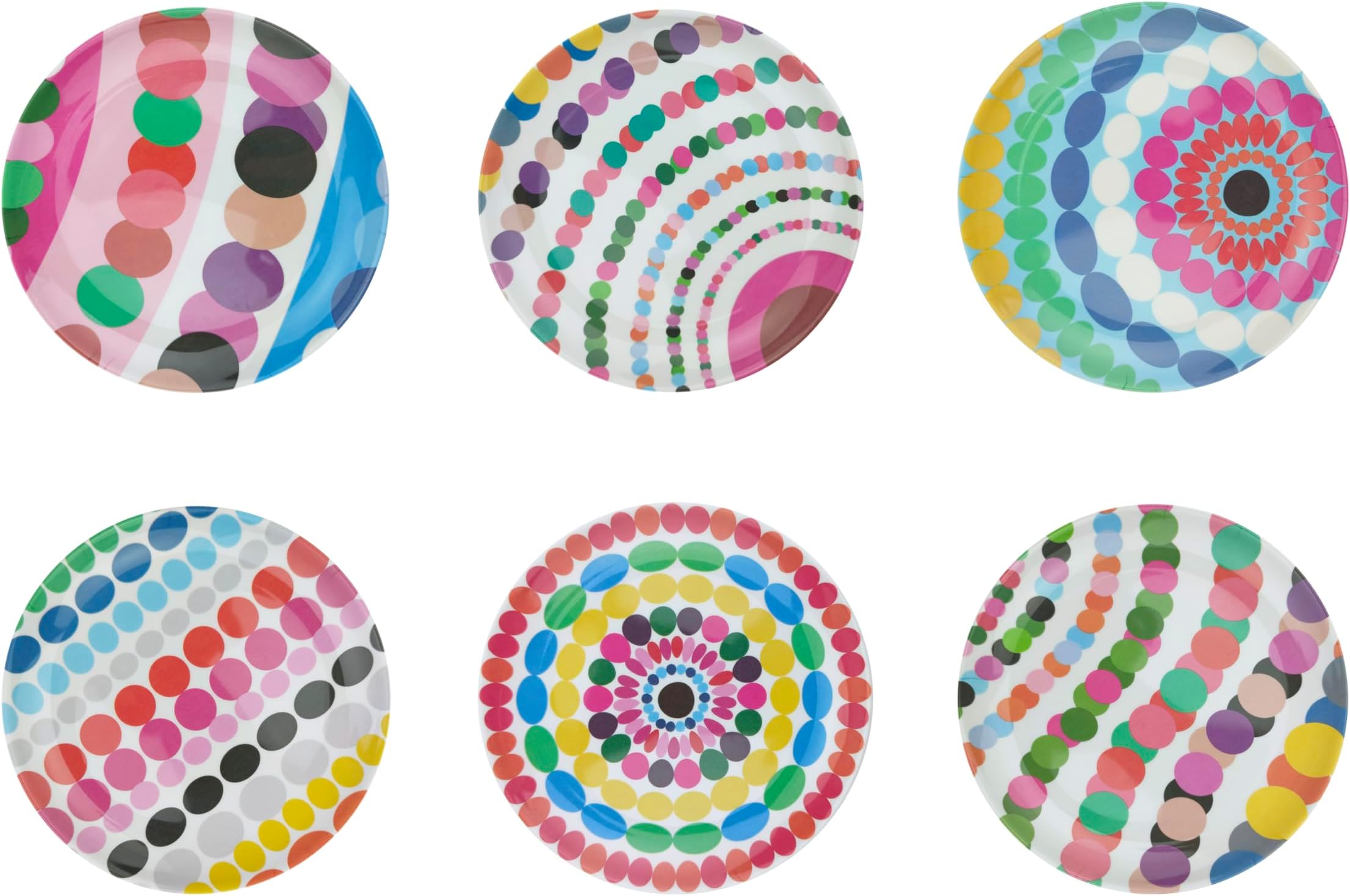 Melamine Assorted Plates-6 Piece Set -Melamine Dinnerware-Platter, Serving, Party, Platter, Dish (6" Appetizer Plate, Bauble)
