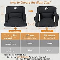 Vista 3 de LILYPELLE Wide Stadium Seats with Back Support, Thick Bleacher Chairs with Comfy Cushion, 6 Reclining Positions Stadium Chair Bleacher Chairs with