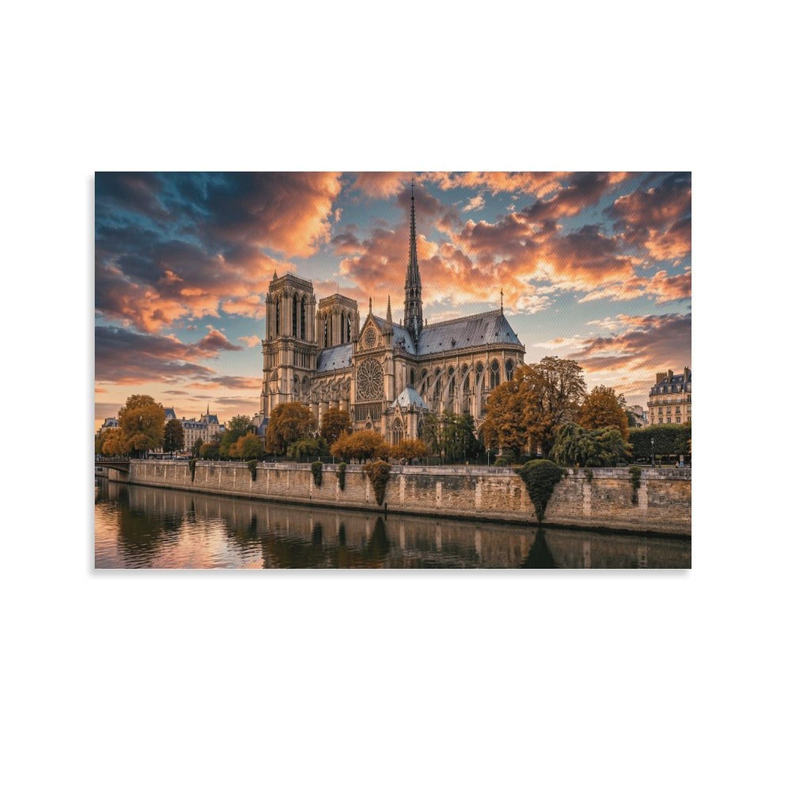 XPASHIQWC Notre-Dame De Paris Wall Decor Poster Giclee Canvas Prints Modern Wall Art Picture Wall Hanging for Dining Room Kitchen Home Office Decor 16x24inch(40x60cm)