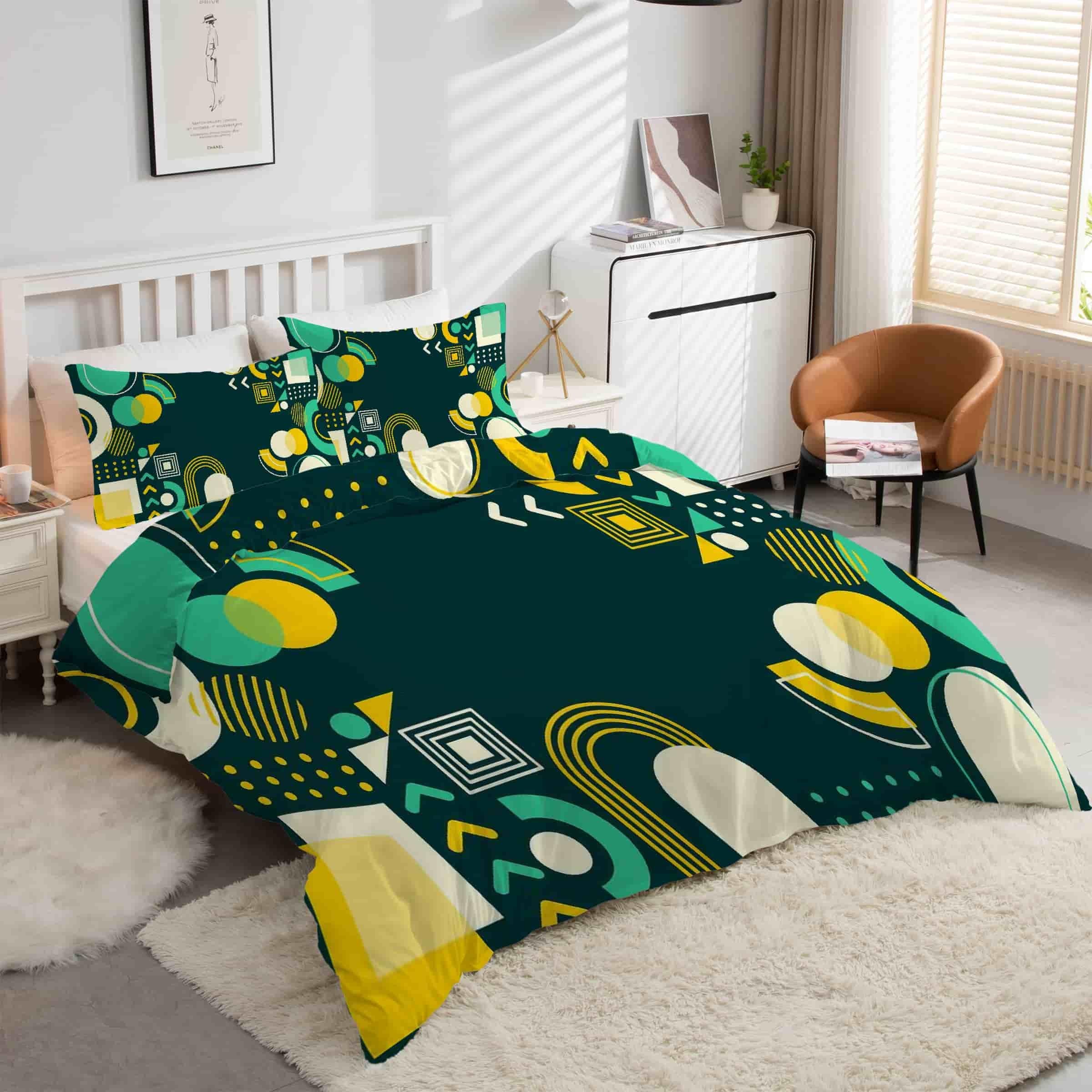 Housse de couette 160x200 graphique haut de gamme en microfibre avec ses taies