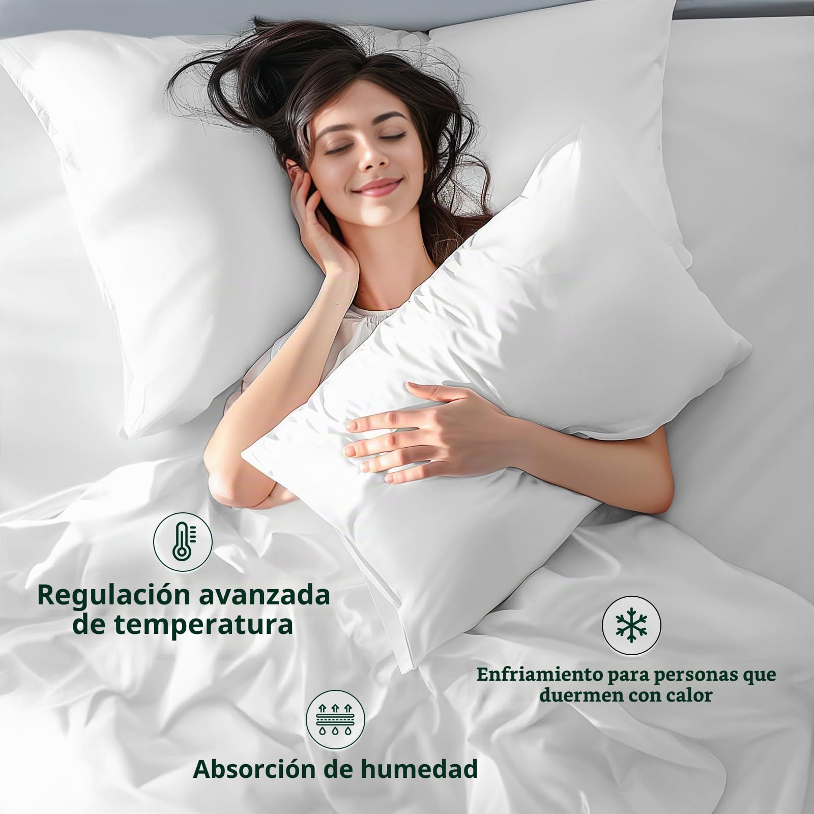 Shilucheng - Juego de sábanas Tencel, 100% sábanas de lyocell de eucalipto, más frescas que el algodón y el lino, sábanas de verano de enfriamiento 4 piezas, bolsillos profundos de 40,6 cm (blanco
