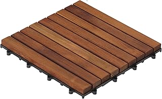 Bare Decor EZ-Floor in Solid Teak Wood, 1 Tile ONLY, Long Slat