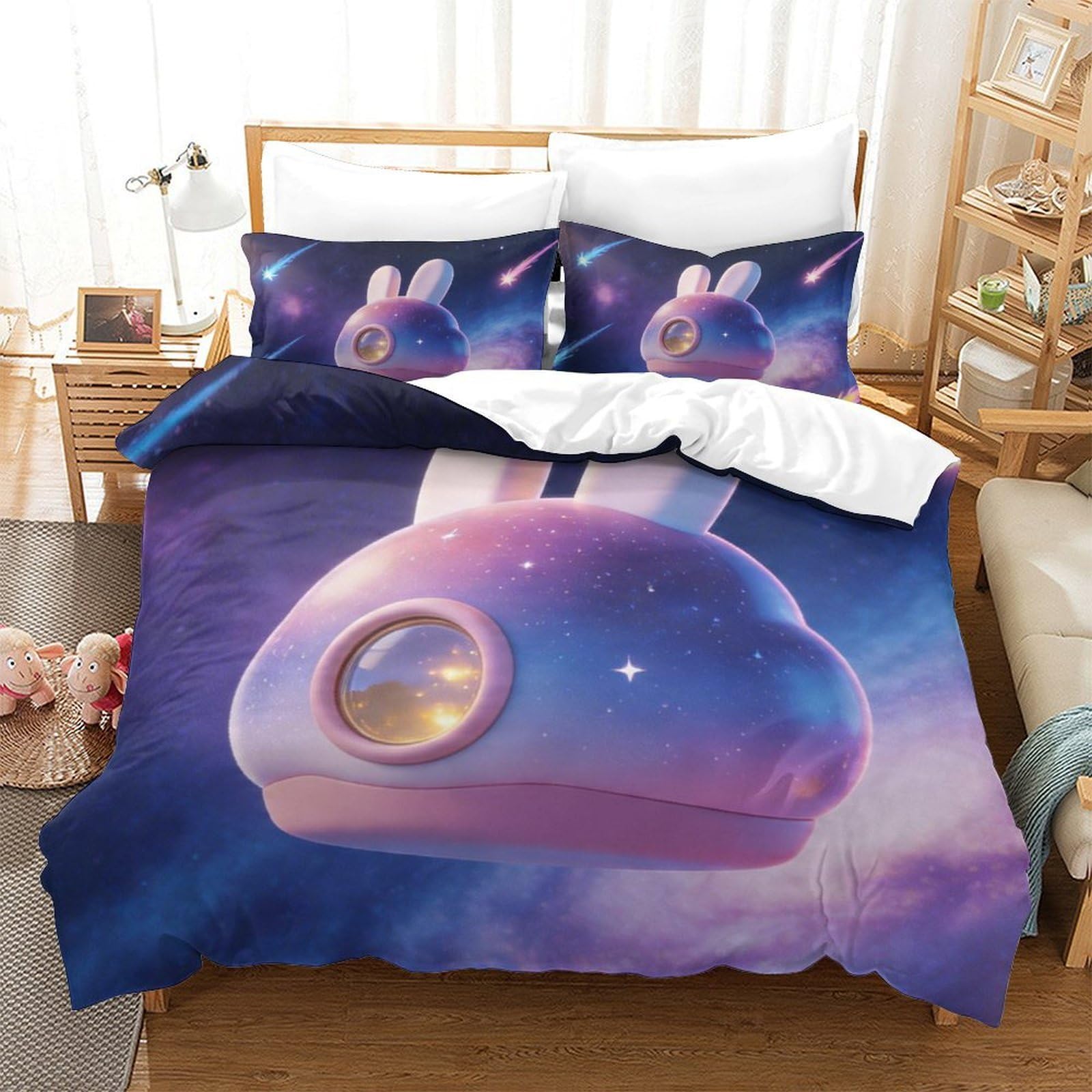 Linge de lit fantastique lapin 3D pour la chambre des adultes