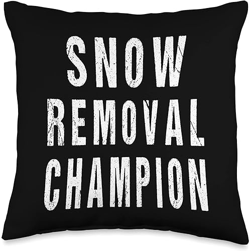 Snow Removal Champion Sidewalk Road Shovel Snowplow Throw Pillow
