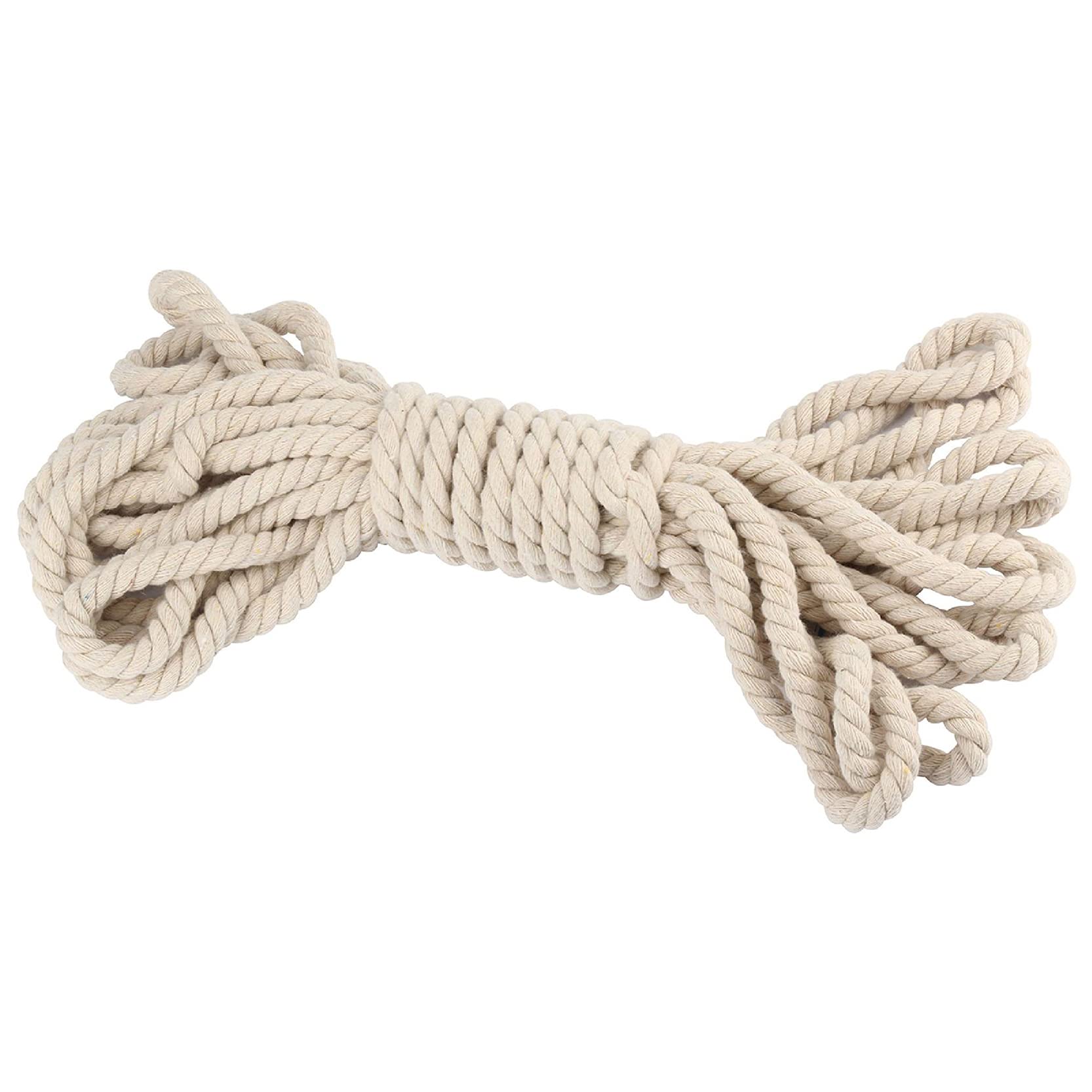 ZNKZJ Cuerda de algodón con cordón de macramé 328 pies,Cuerda de macramé, cordón de algodón Natural Suave Trenzado de 3 Hilos ，Cadena de macramé para Crafts, Colgantes de Pared,Beige-10mm