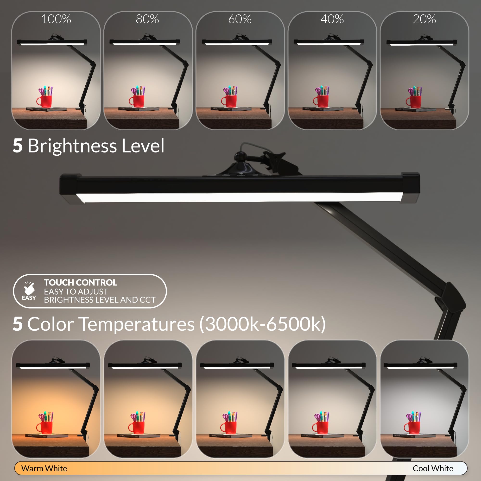 AzarPixel 2300 Lumens Ultra Bright LED Desk Lamp – Professional