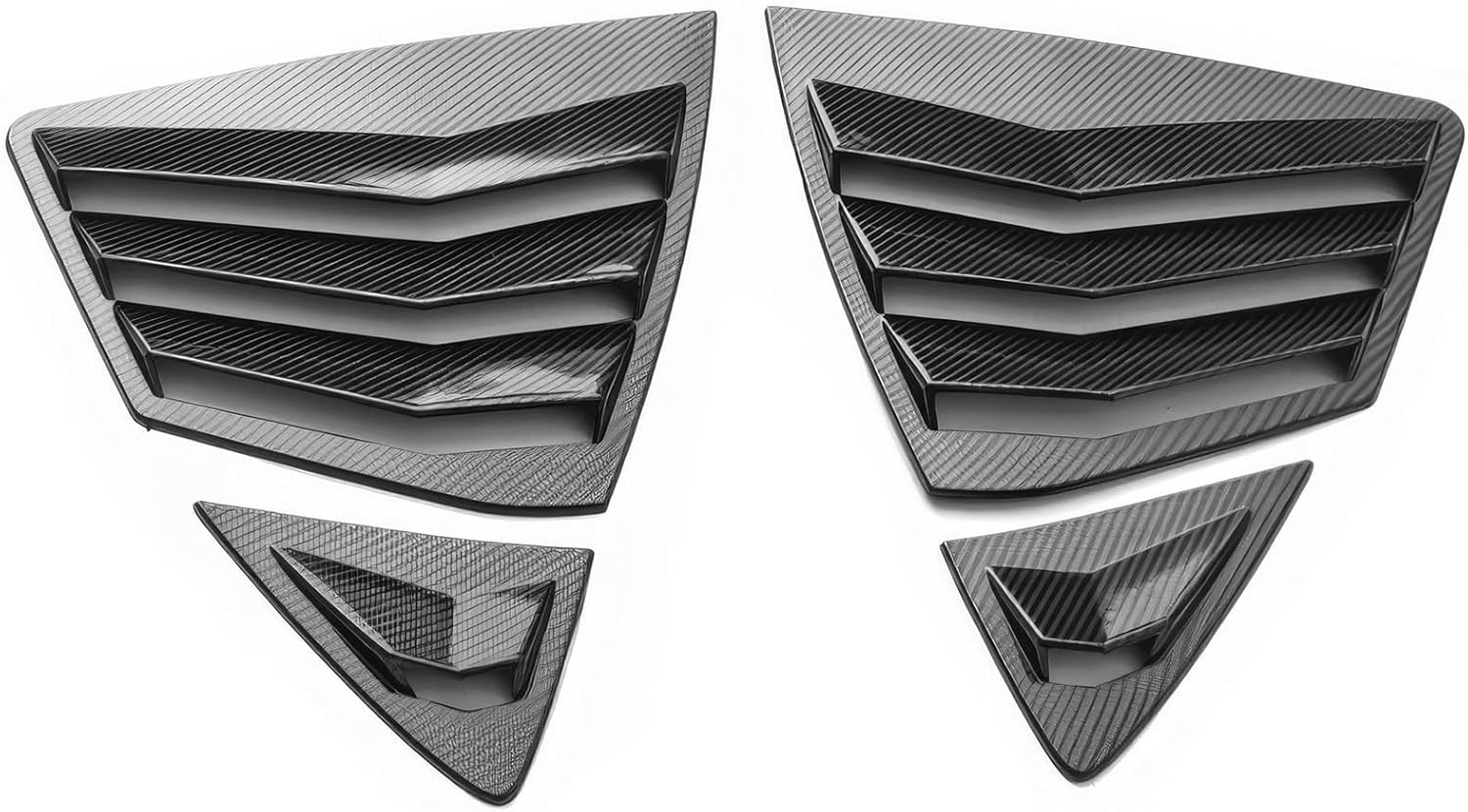 IKON MOTORSPORTS Side Window Louver, Compatible with 2025-2026 Toyota Camry 9th Gen All Models, IKON Style ABS Plastic Carbon Fiber Print Rear Air Vent Scoop Shades Cover Blinds Trim 4PCS