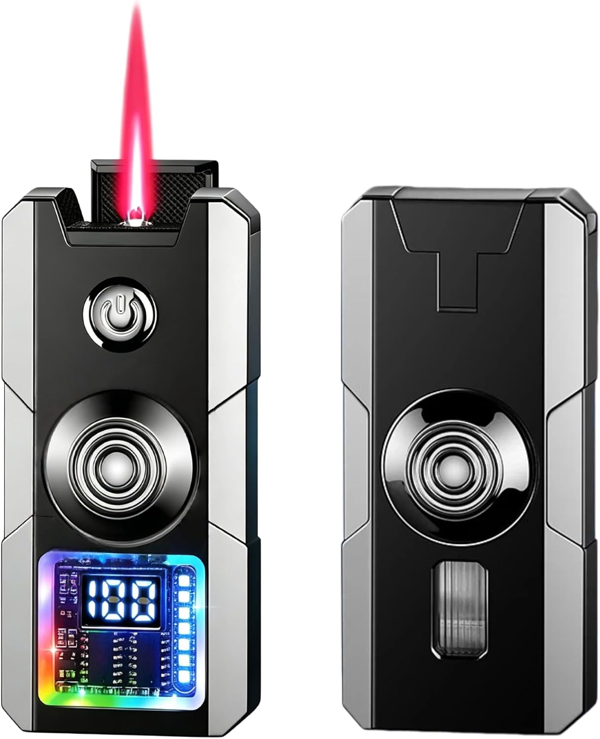 Smart Butane Lighter Windproof Red Jet Torch 5 Ignition Modes