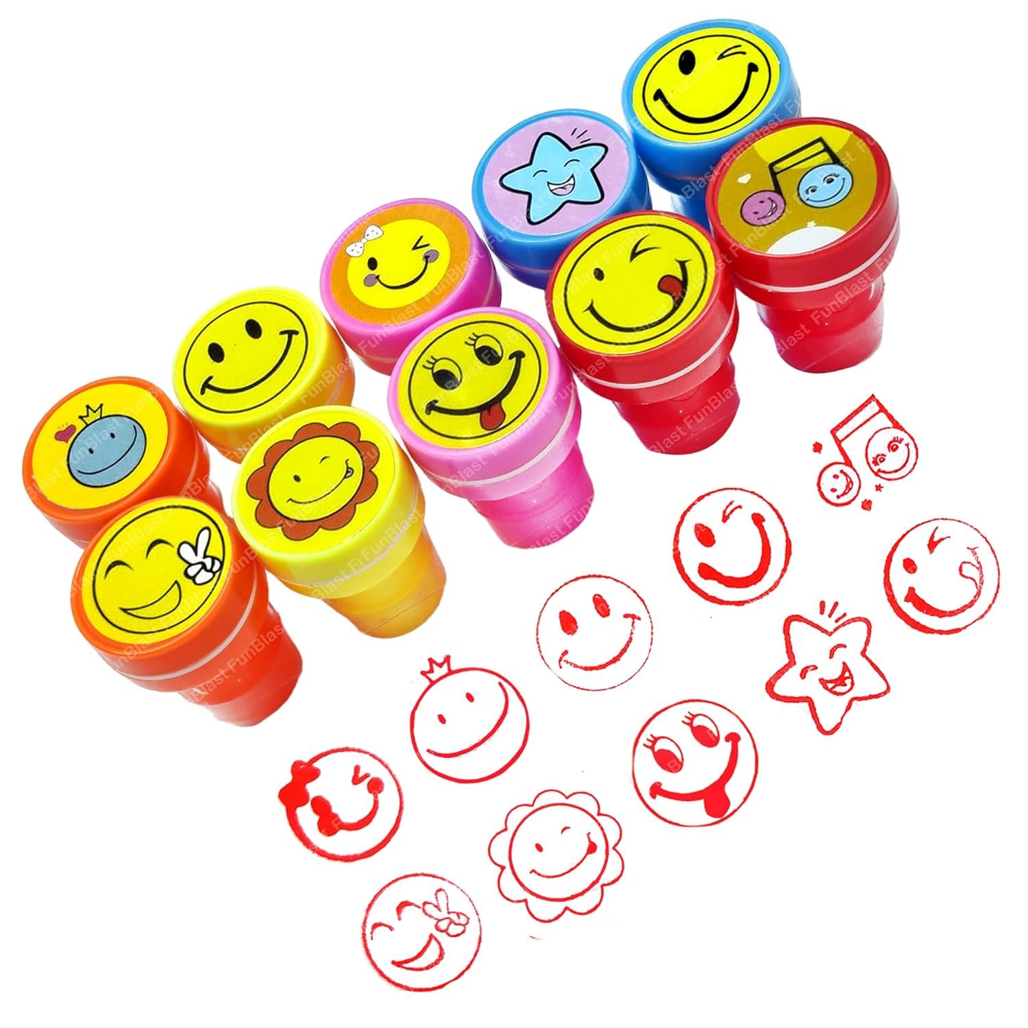 10 Pcs Stamps for Kids -Plastic Stamper Toys Art and Craft School Supplies Toys for Kids/Boys/Girls - Multi Color