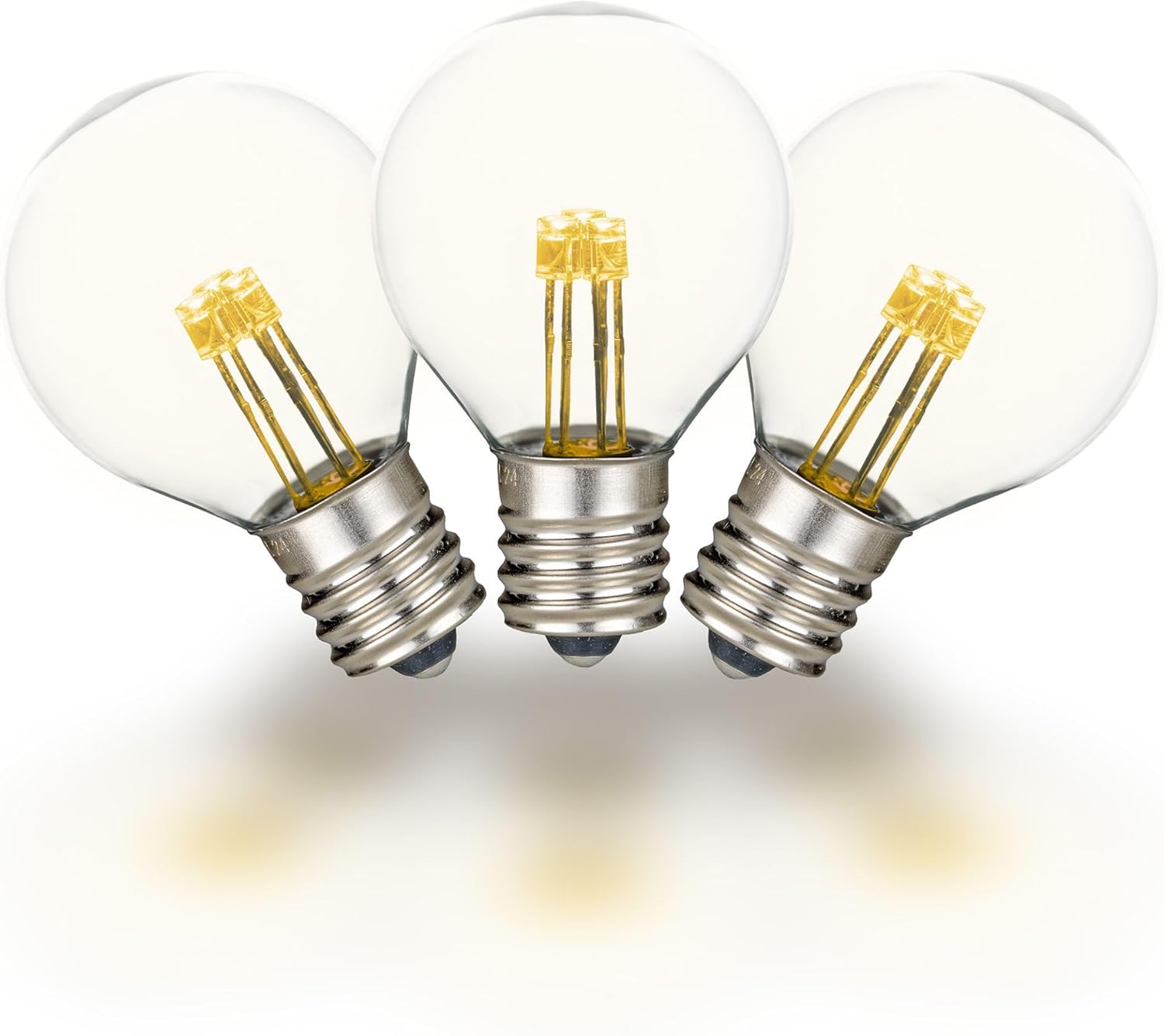 Novelty Lights 25 Pack G30 Glass LED Globe Bulbs, String Light Replacement Bulbs, E12 Candelabra Base, Energy Efficient Outdoor Patio Lighting, Red