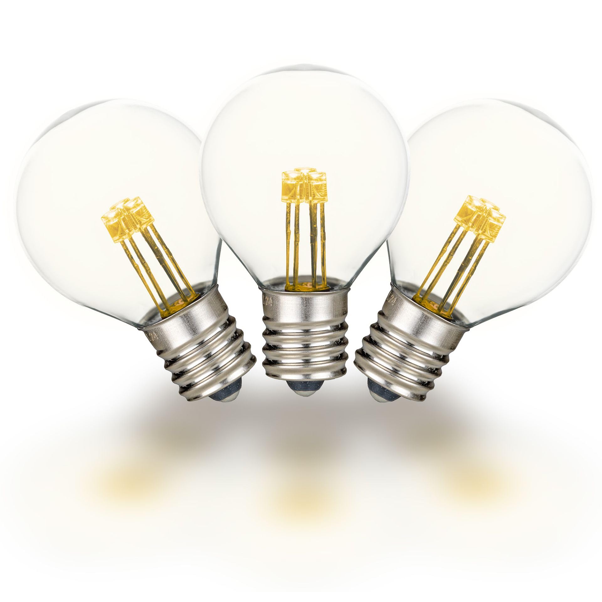 Novelty Lights 25 Pack G30 Glass LED Globe Bulbs, String Light