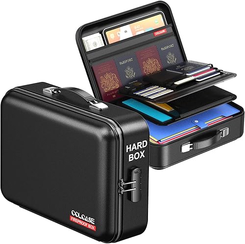 Miniatura 7 de Bolsa de documentos ignífuga con cerradura, bolsa organizadora de archivos impermeable ignífuga con 5 capas de protección, bolsa ignífuga para