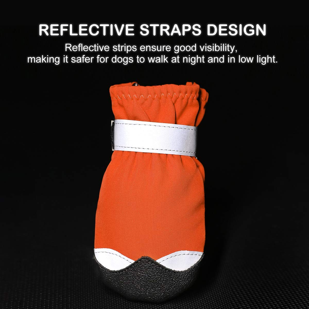 Hondenschoenen Beschermende voor Grote Medium Hond Sokken 4 stuks Anti-Slip Hondenlaarzen Zool Pootbeschermer met Reflecterende Bandjes Slijtvaste Honden Booties Sport Wandelen Outdoor Rood 8