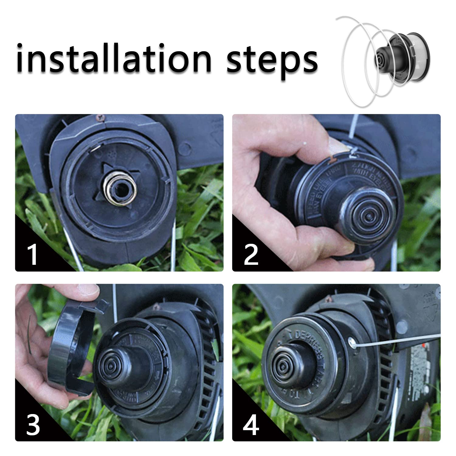 Bobina Di Filo Per Decespugliatore Black+Decker - Set 3 Bobine + Copertura | Compatibile Con Vari Modelli | Filo In Nylon