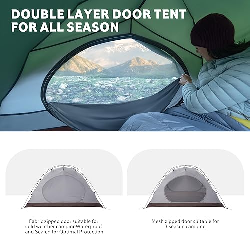 Miniatura 3 de Naturehike Tienda de campaña para 4 estaciones, tienda de campaña impermeable para 2 personas, tiendas de campaña de cuatro estaciones para clima