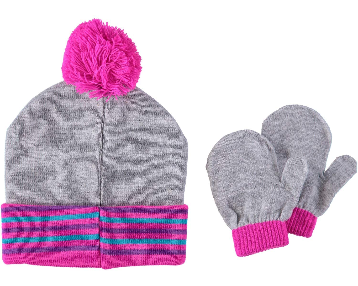 Disney Vampirina Girls' Beanie & Mittens Set (Pink/Grey)