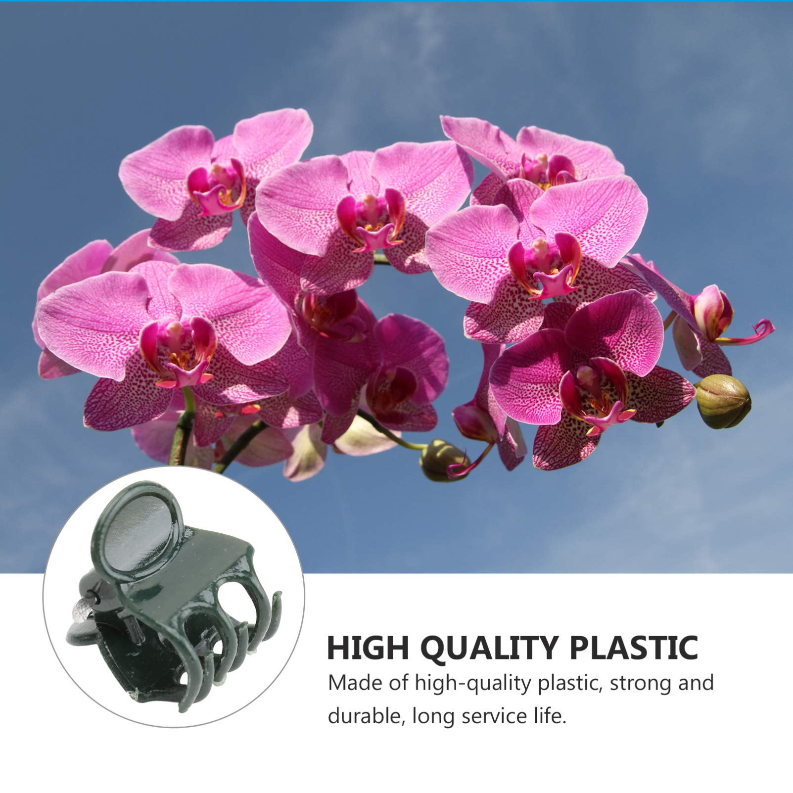 Amazon | VINTORKY 200個蘭クリップ プラスチック製 植物サポート 