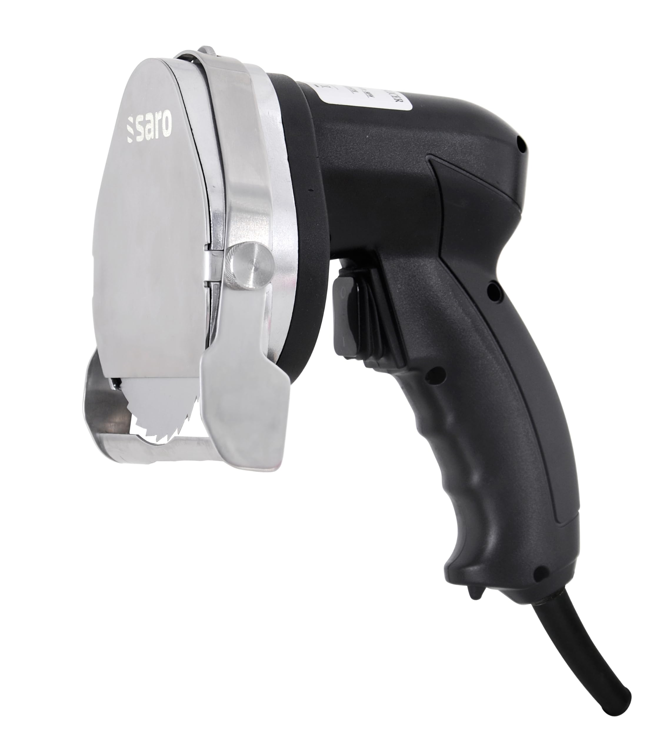 SARO Dönermesser elektrisch Ø 100 mm 2 Klingen glatt gezahnt Schnittstärke 0–8 mm 2,85 m Kabel Modell ED 100