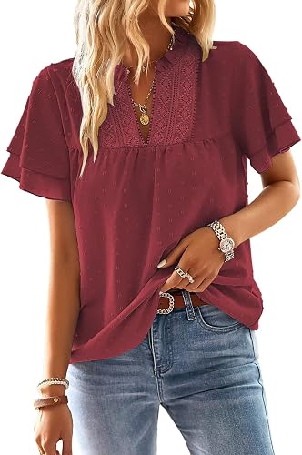 TUUHAW Tunique Femme Grande Taille Tee Shirt Été Col V Bo…