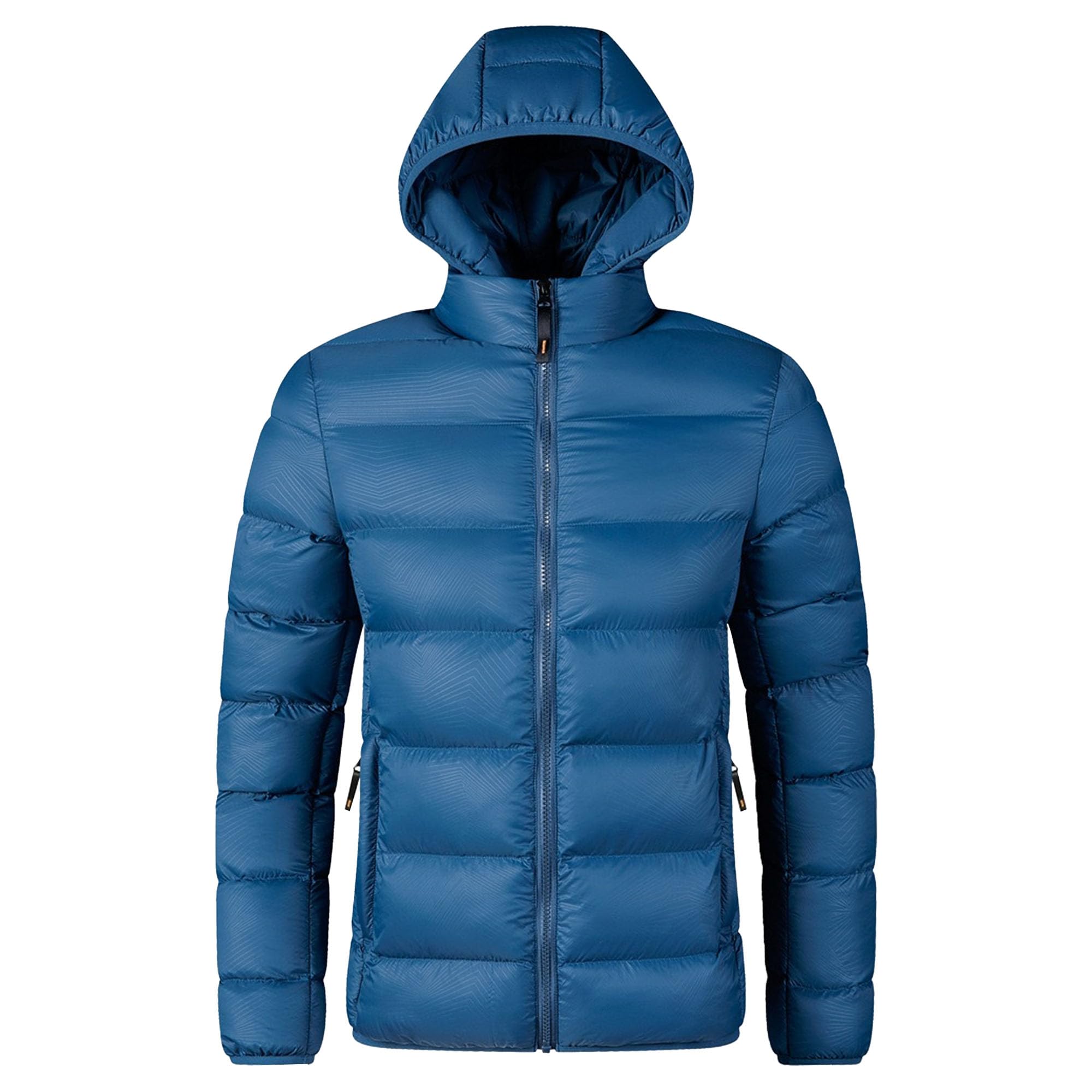 Doudoune bleu à capuche pour homme : vêtement basique léger taille L