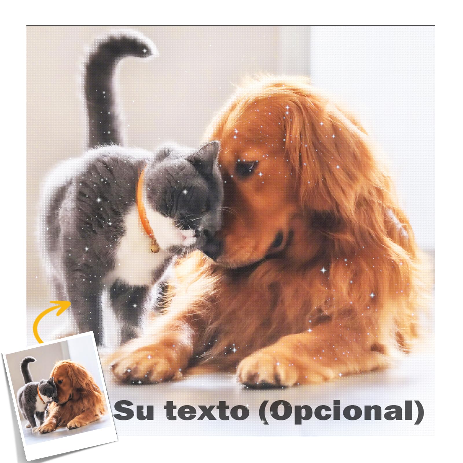 Bemaystar Diamond Painting Personalizzato con Texto - Personalizzata con Diamanti Diamond Painting Kit Completo Quadri con Perline Pittura Diamante Quadro Personalizzato con Foto - 60x80