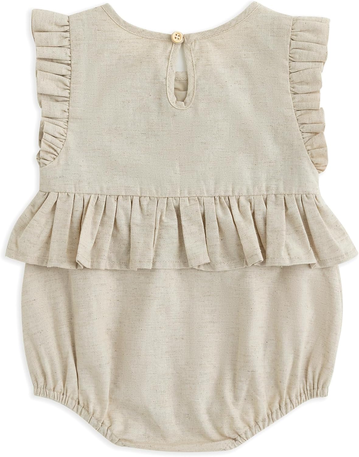 Simplee kids Baby Boys Girls Ruffle Romper Summer Outfit Jumpsuit Linen Bodysuits - Image 2