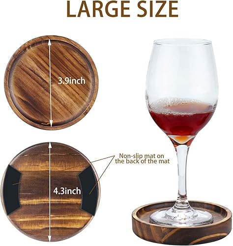 Miniatura 2 de Posavasos de madera para bebidas - Juego de posavasos de madera natural para vasos de bebida, protección de mesa para cualquier tipo de mesa, juego