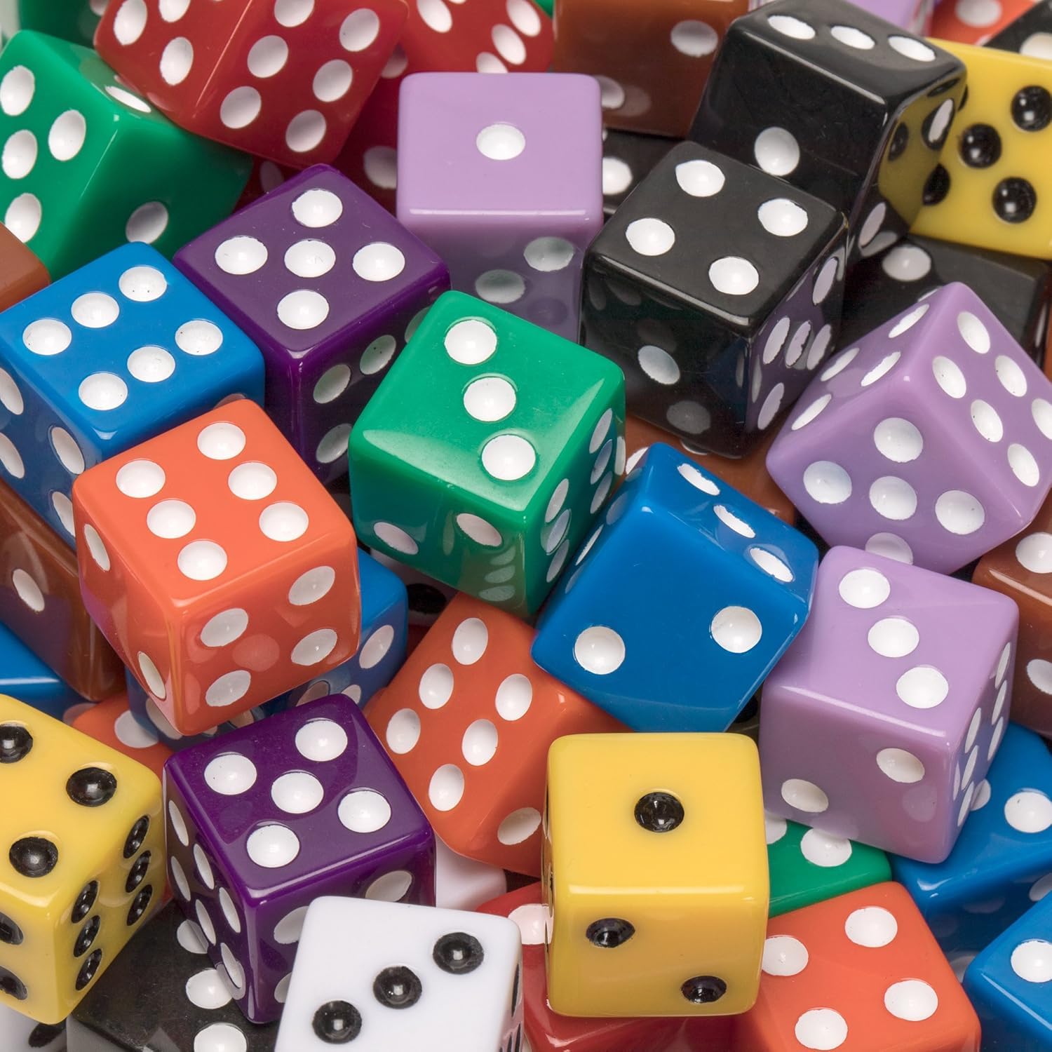 HUAZIZ Set di 100 dadi colorati a 6 facce Dice Game D6 dadi 16 mm per Giochi da Tavolo, Giochi per Set a più Lati