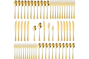 60-Piece Gold Silverware Set for a Royal Dining Experience