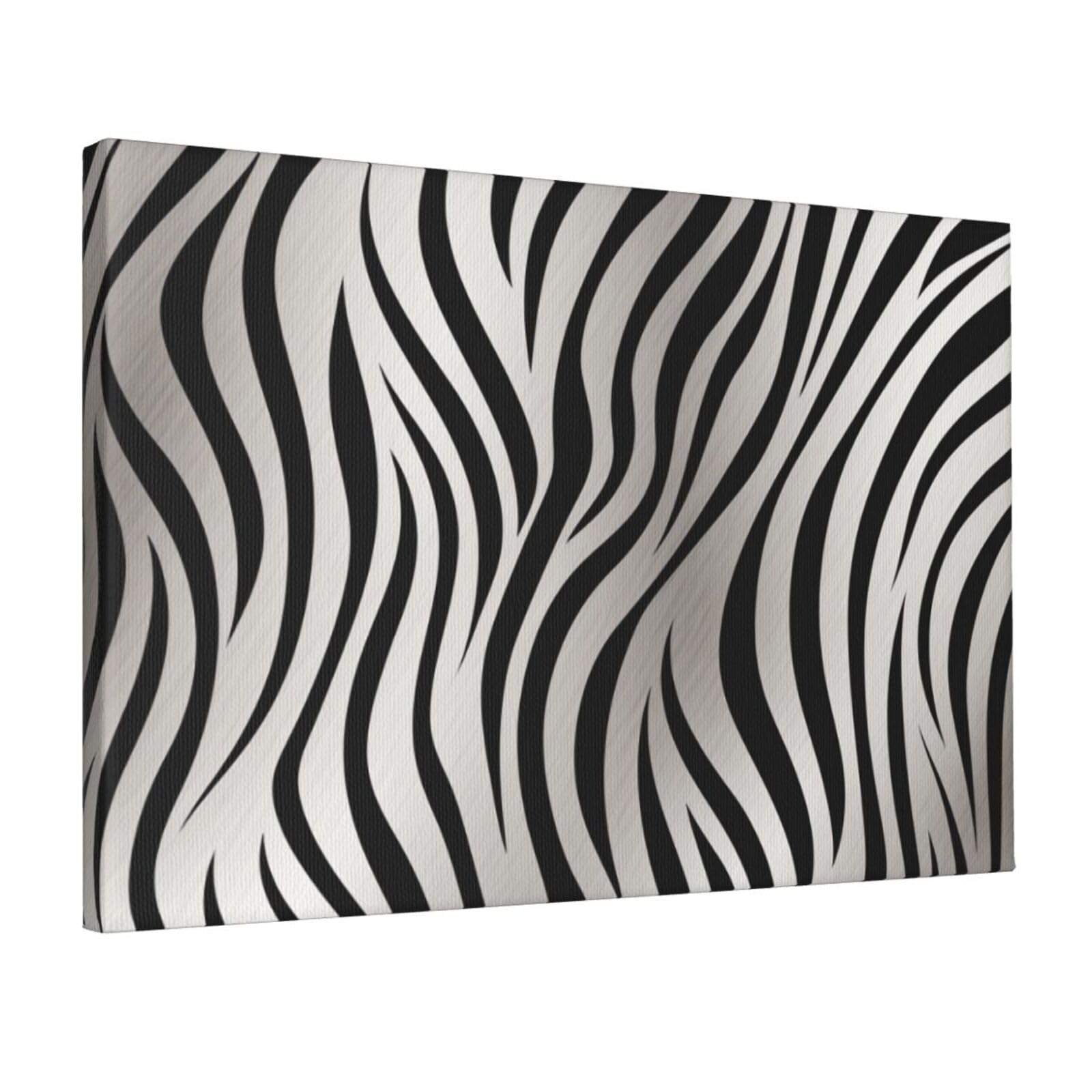 YKLJG Zebra Print Printed Wall Art Canvas Prints 45x30 CM Wooden Framed Picture Painting Artwork for Bedroom Kitchen Home Office Decor